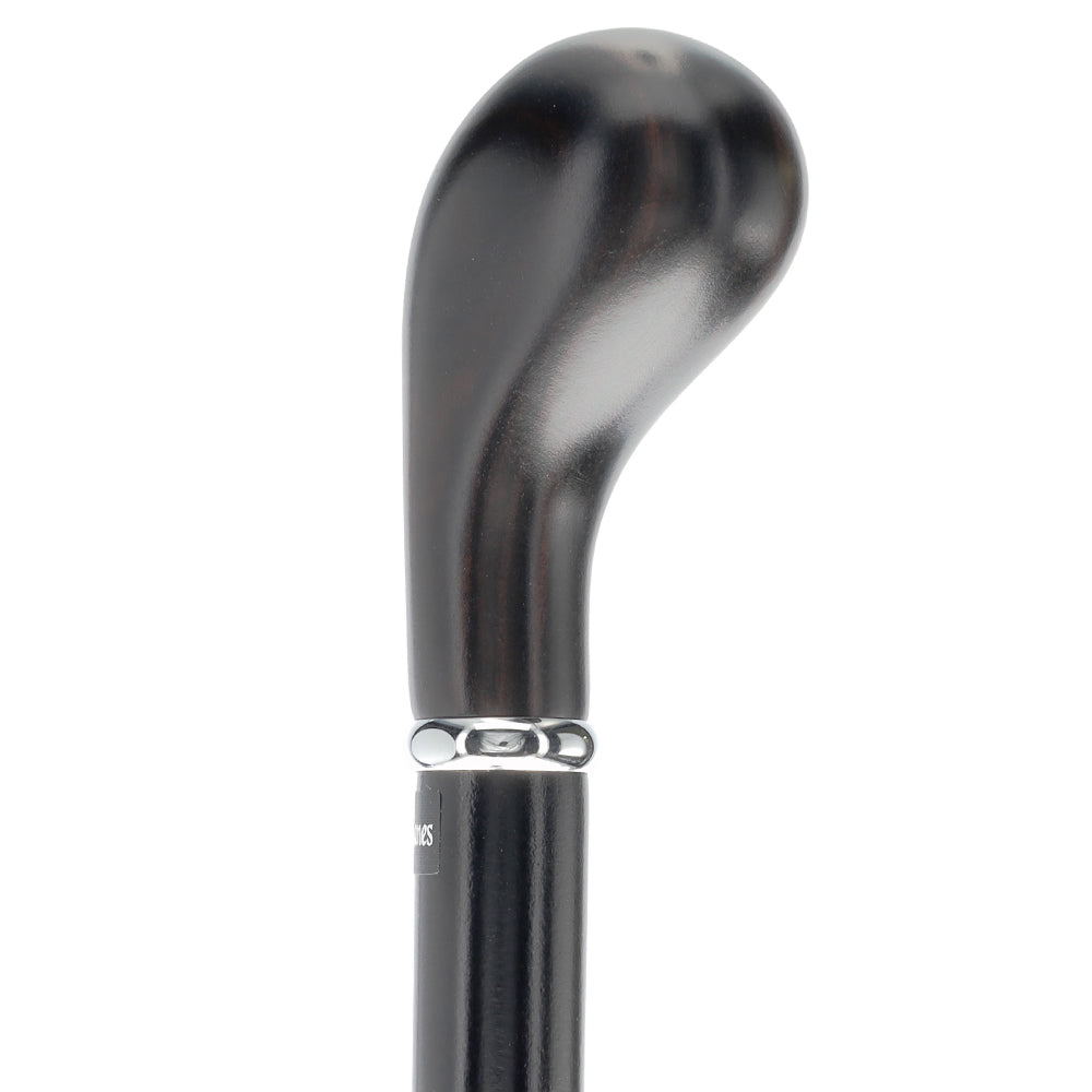 English Knob Ebony Wood Handle: Walking Stick, Beechwood Shaft