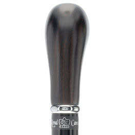 Ebony Knob Handle Walking Stick With Black Beechwood Shaft and Silver Collar