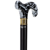 Scratch and Dent Extra Long, Super Strong Black Onyx Derby Walking Cane With Black Beechwood Shaft and Brass Collar V2066