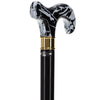 Super Strong Black Onyx Cane: Pearlescent Acrylic, Beechwood