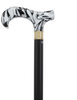 Super Strong Black Onyx Cane: Pearlescent Acrylic, Beechwood