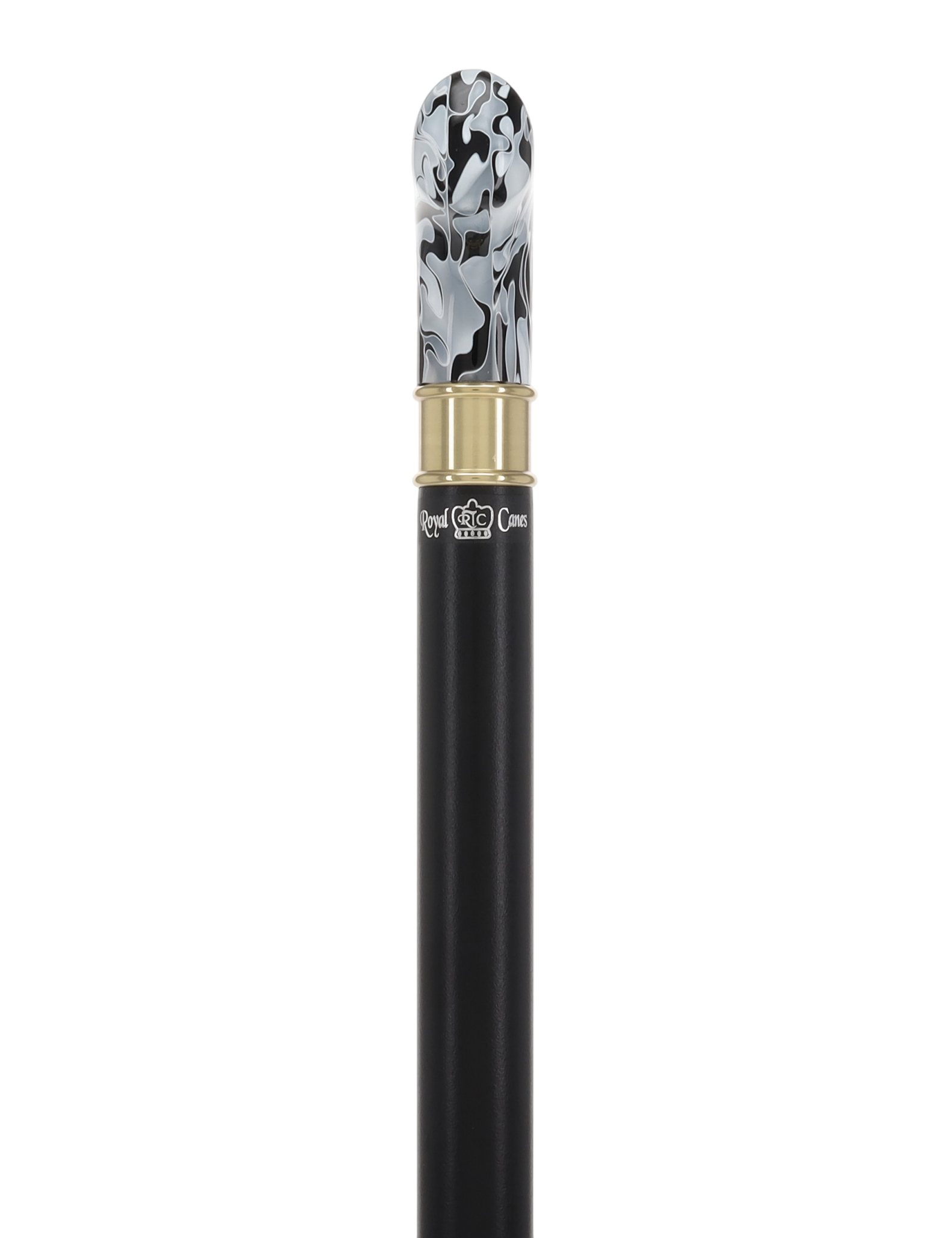 Super Strong Black Onyx Cane: Pearlescent Acrylic, Beechwood