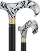 Super Strong Black Onyx Cane: Pearlescent Acrylic, Beechwood
