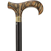 Extra Long, Super Strong Golden Sienna Derby Walking Cane With Black Beechwood Shaft - Brass Collar
