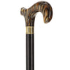 Extra Long, Super Strong Golden Sienna Derby Walking Cane With Black Beechwood Shaft - Brass Collar