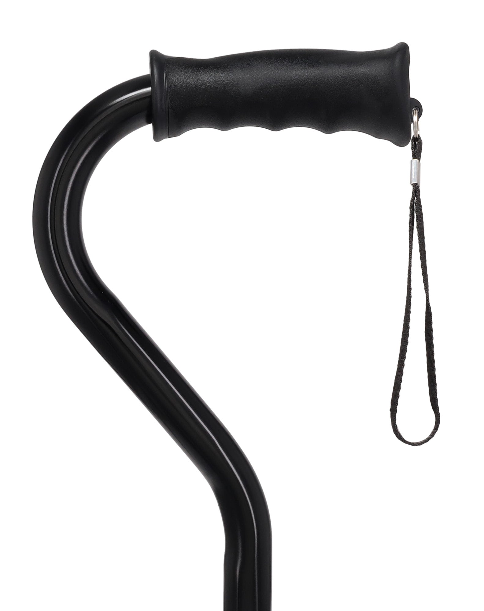Black Aluminum: Adjustable Offset Walking Cane with Grip