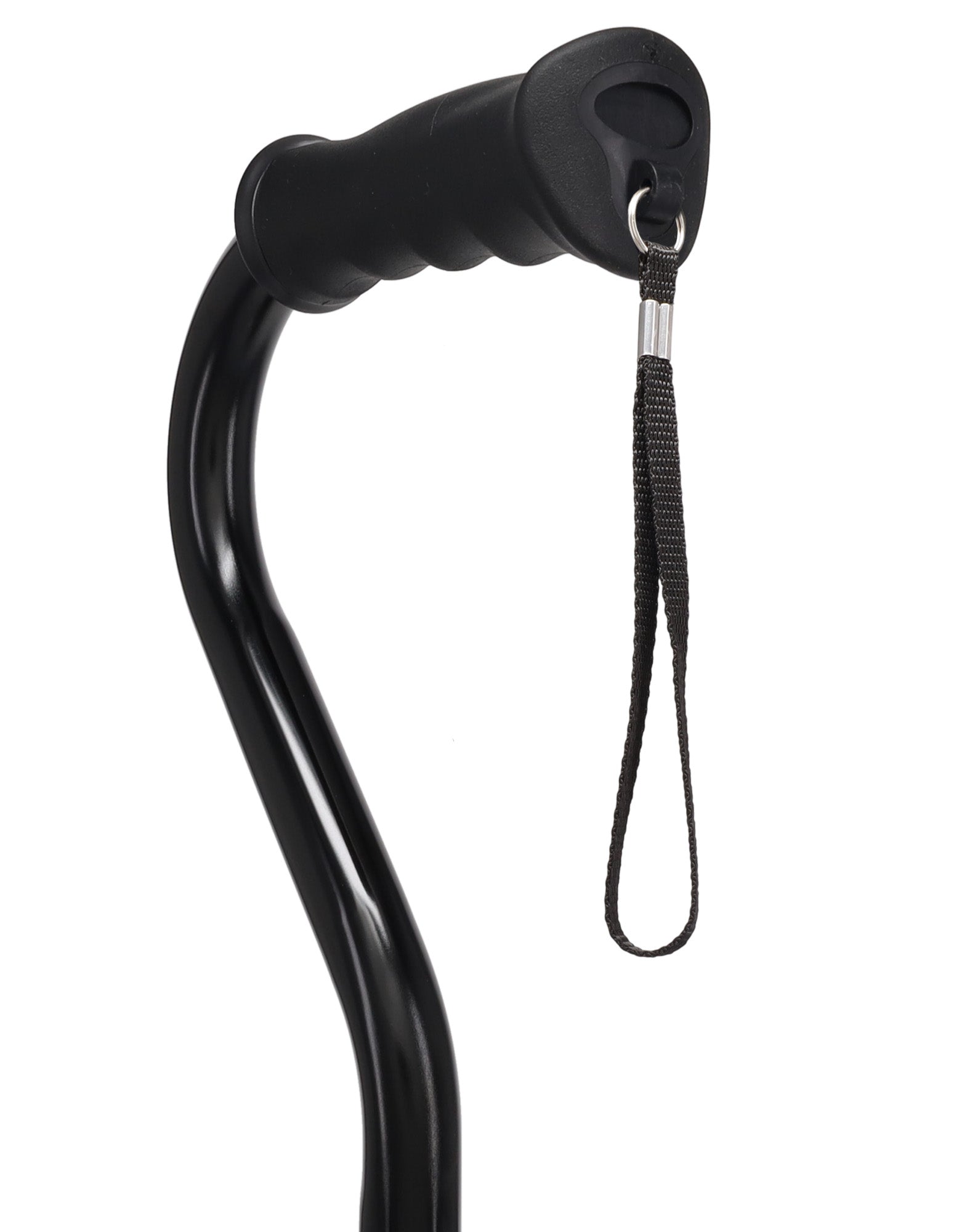 Black Aluminum: Adjustable Offset Walking Cane with Grip
