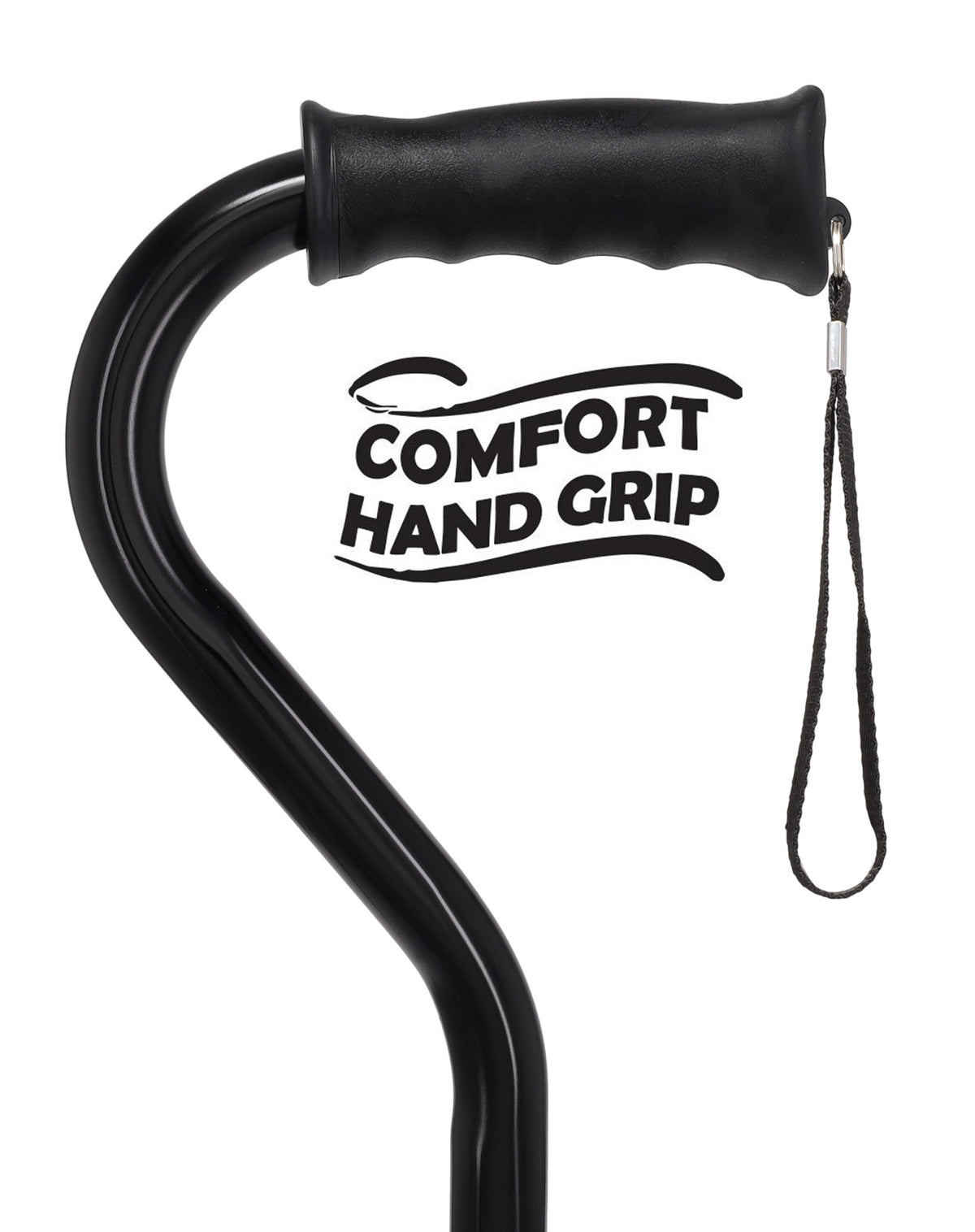 Black Aluminum Convertible Quad Base Walking Cane - Adjustable Shaft