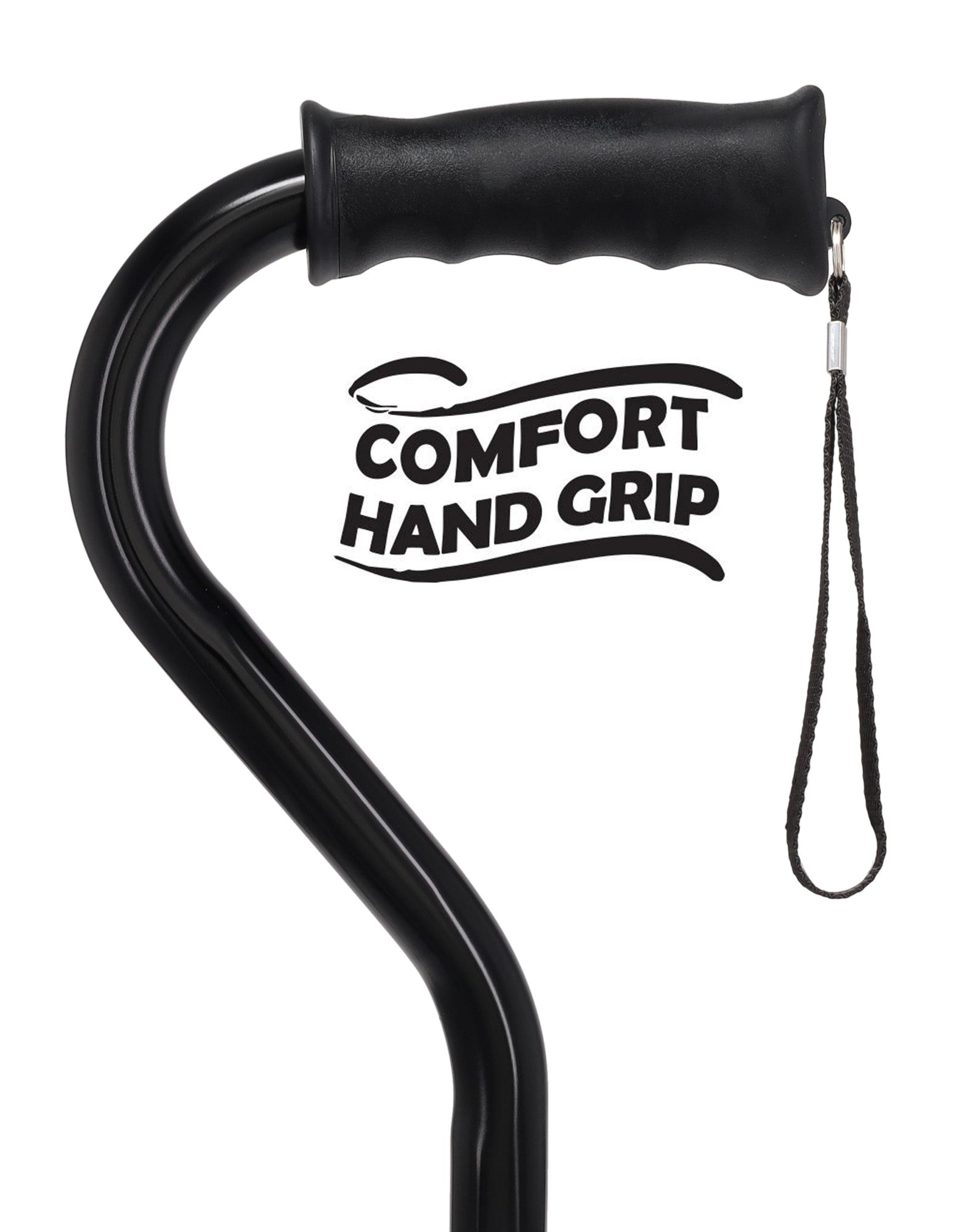 Black Aluminum: Adjustable Offset Walking Cane with Grip