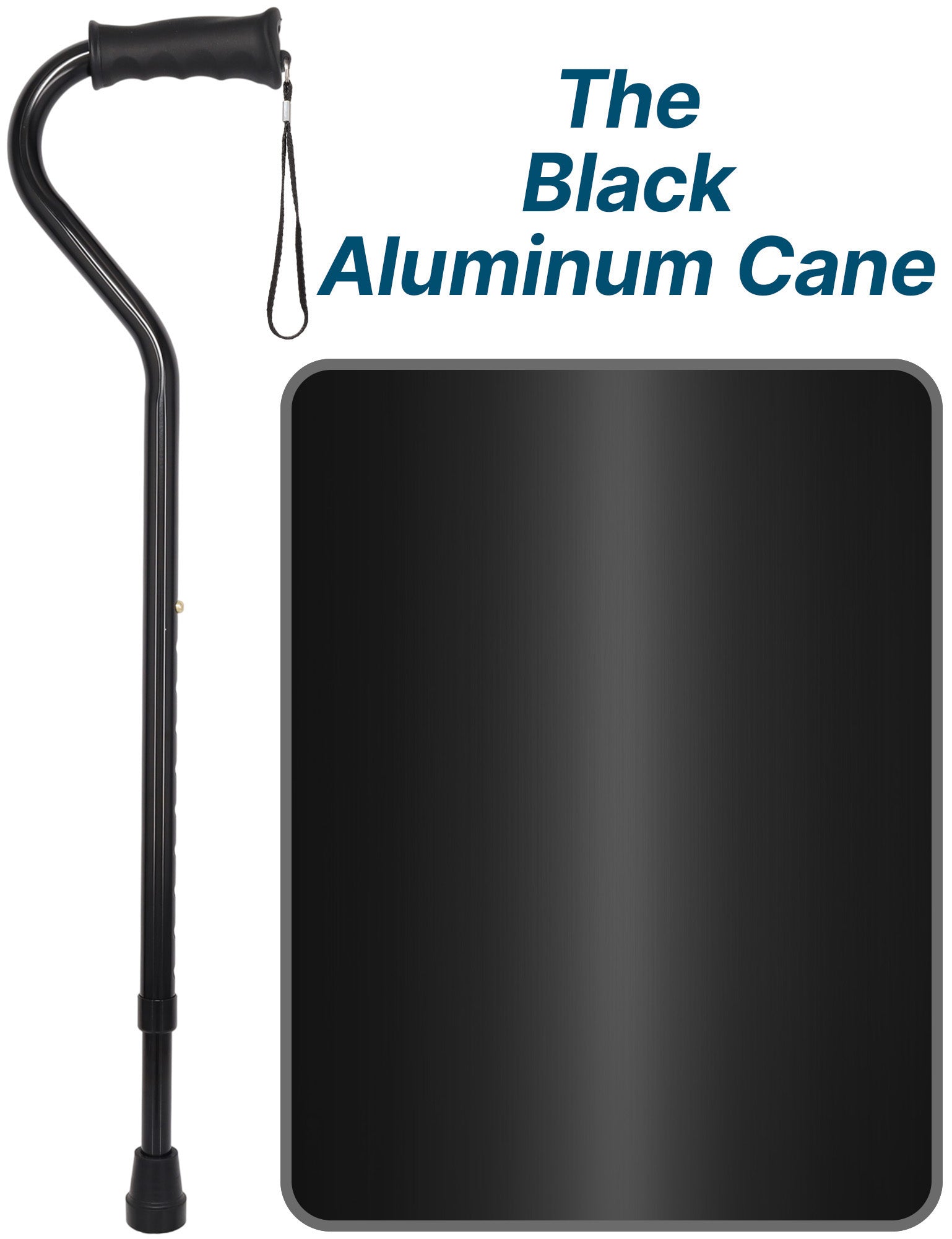 Black Aluminum: Adjustable Offset Walking Cane with Grip