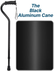 Black Aluminum: Adjustable Offset Walking Cane with Grip