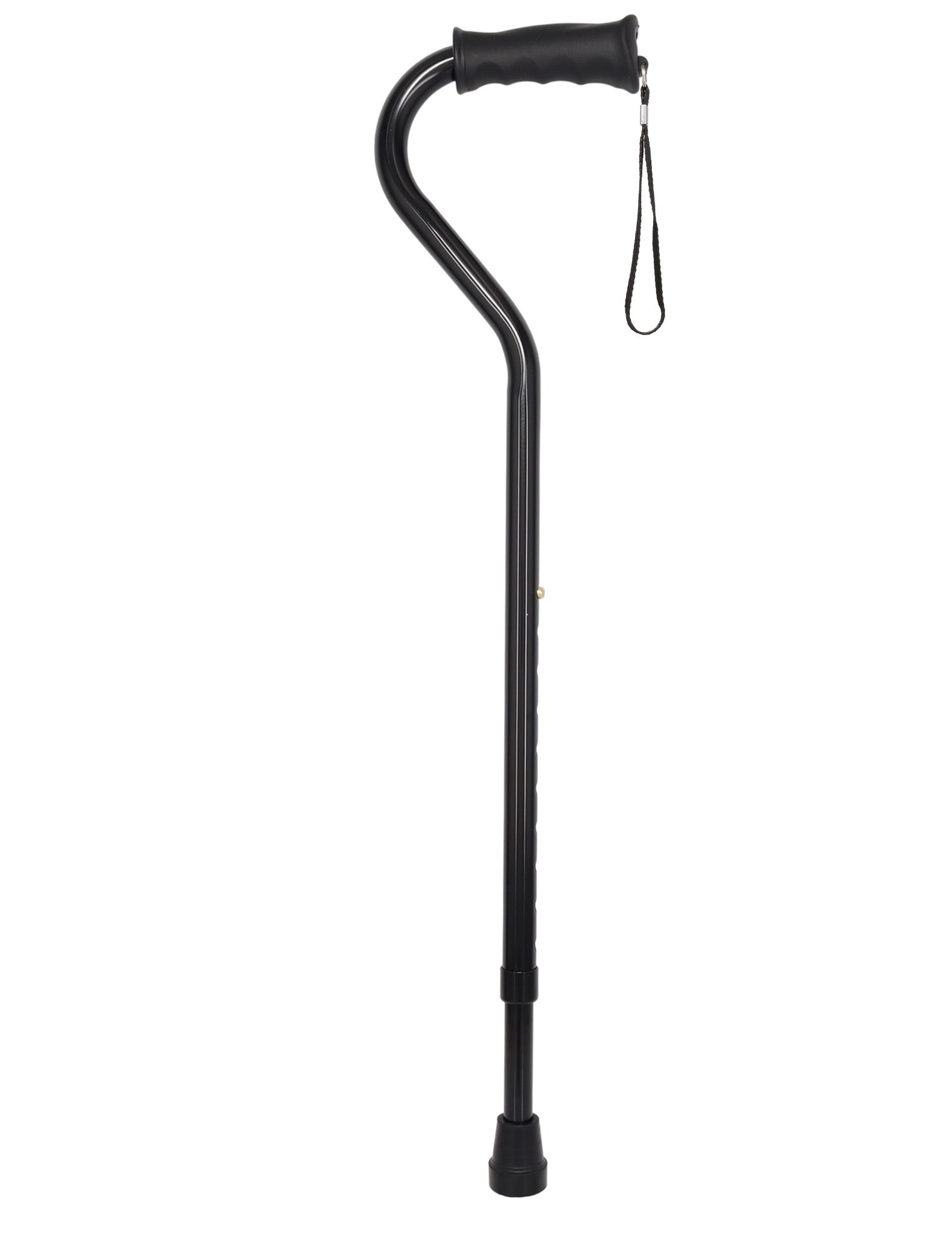 Black Aluminum: Adjustable Offset Walking Cane with Grip