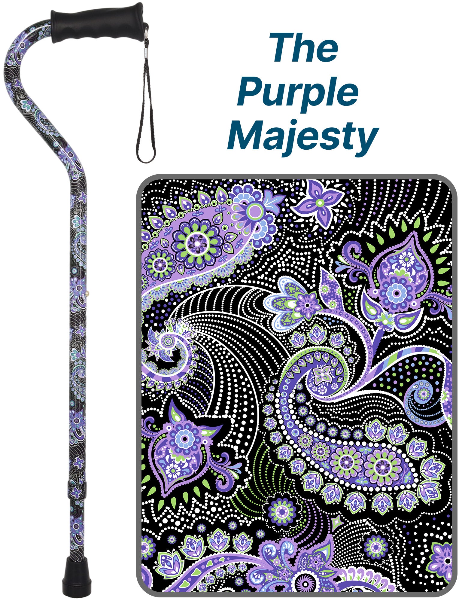 Purple Majesty: Adjustable Offset Walking Cane Comfort Grip