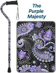 Purple Majesty: Adjustable Offset Walking Cane Comfort Grip