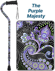 Purple Majesty: Adjustable Offset Walking Cane Comfort Grip