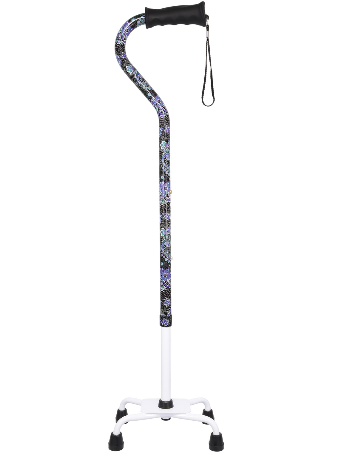 Purple Majesty Aluminum Convertible Quad Base Walking Cane - Adjustable Shaft