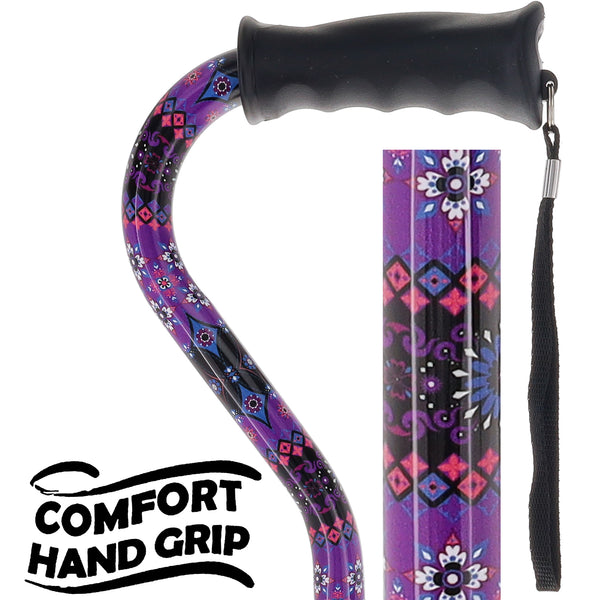 Pretty Purple Designer Cane: Adjustable, Comfort Grip