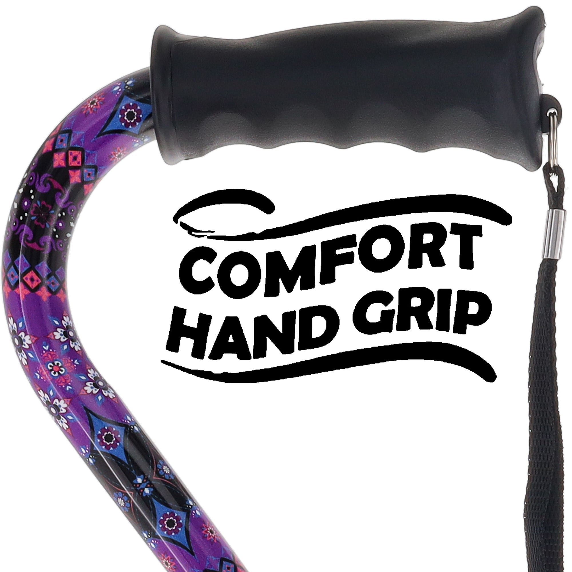 Designer Purple Cane: Comfort Grip & SafeTbase, Adjustable