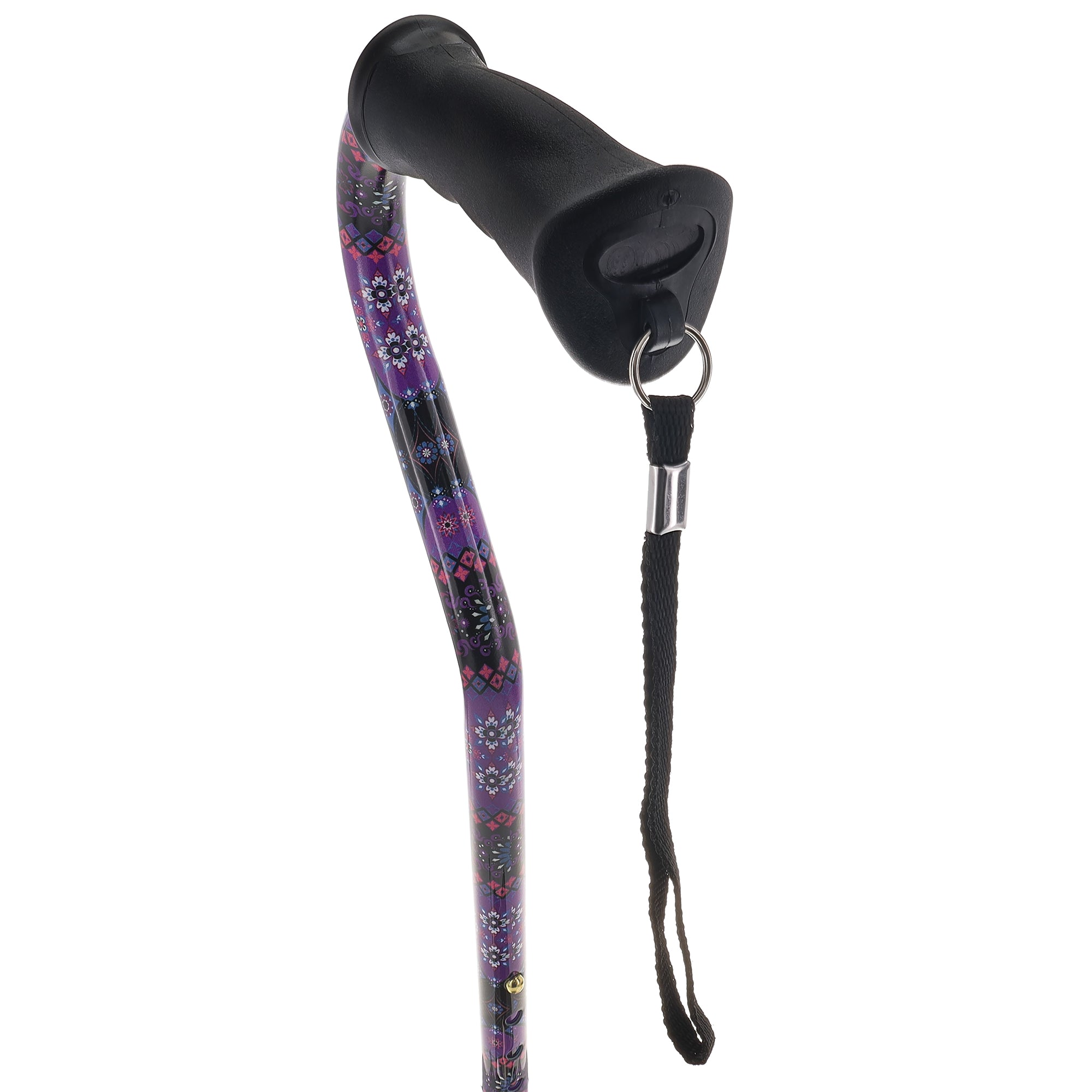 Designer Purple Cane: Comfort Grip & SafeTbase, Adjustable