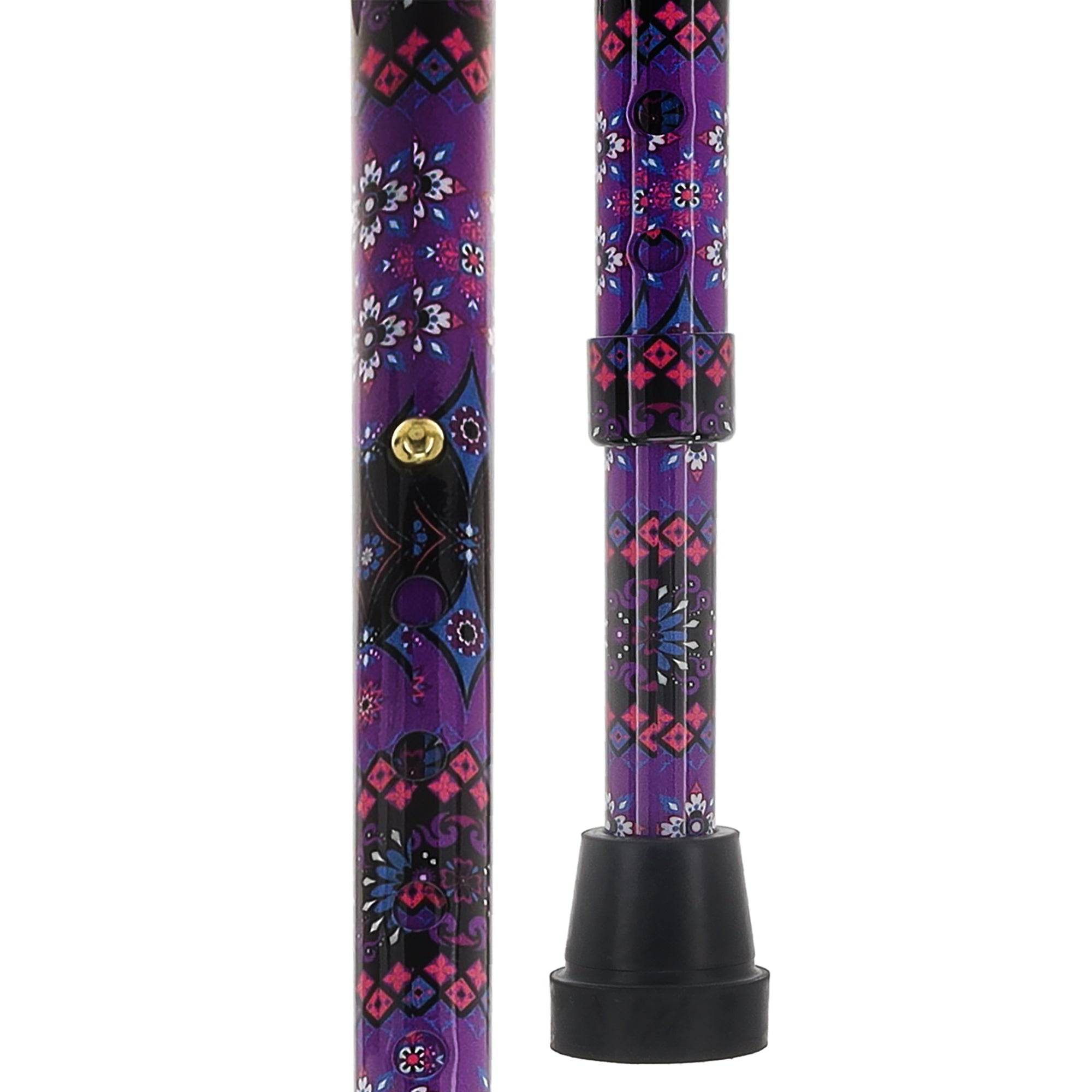 Designer Purple Cane: Comfort Grip & SafeTbase, Adjustable