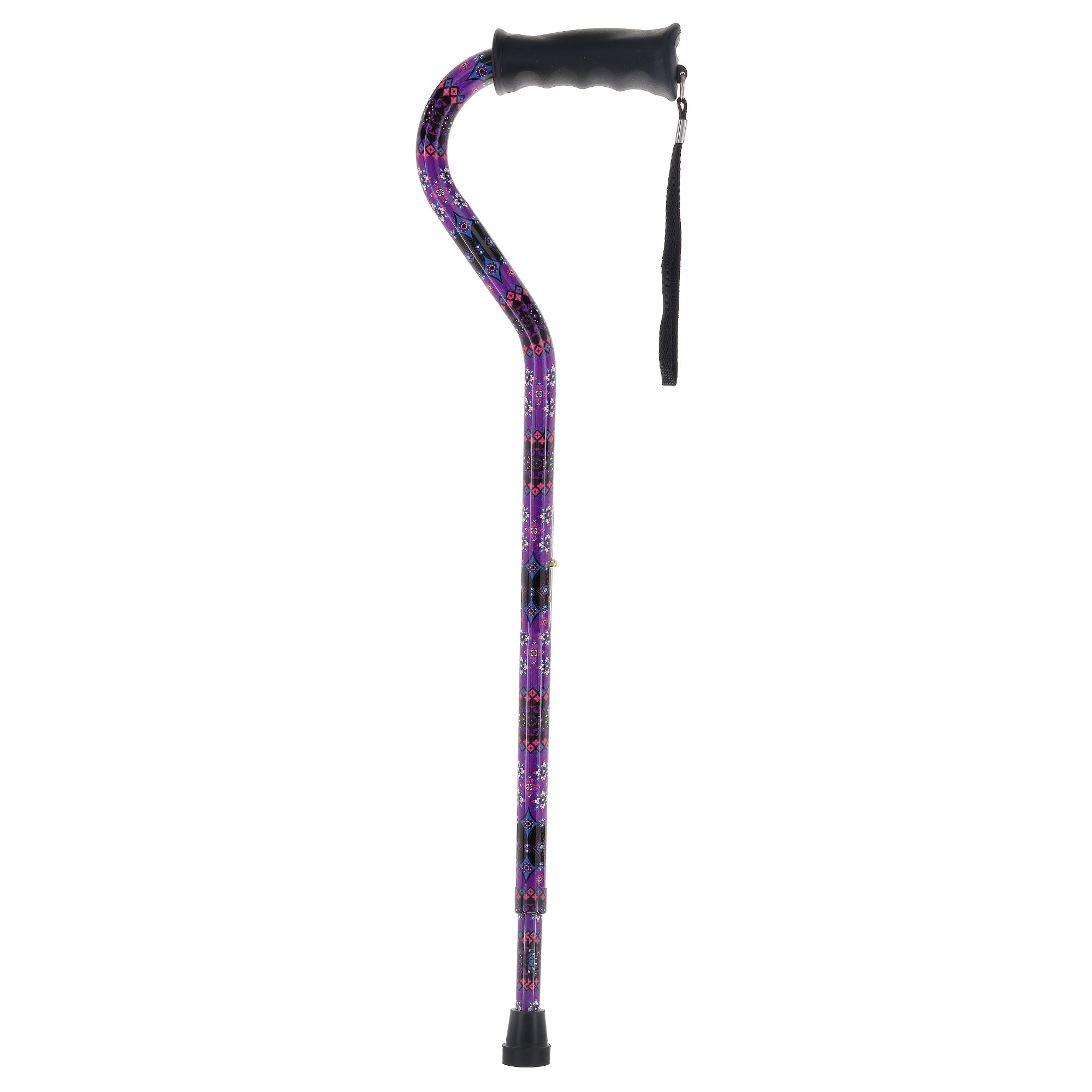 Designer Purple Cane: Comfort Grip & SafeTbase, Adjustable
