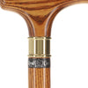 Espresso Natural Ash Derby Walking Cane with Silver Collar