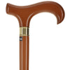 Scratch and Dent Extra Long, Super Strong Brown Derby Walking Cane With Beechwood Shaft and Brass Collar V2316