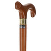 Scratch and Dent Extra Long, Super Strong Brown Derby Walking Cane With Beechwood Shaft and Brass Collar V2316