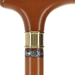 Scratch and Dent Extra Long, Super Strong Brown Derby Walking Cane With Beechwood Shaft and Brass Collar V2189