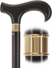 Super Strong Sleek Black Derby Cane - Beechwood & Brass