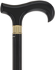 Super Strong Sleek Black Derby Cane - Beechwood & Brass