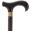 Scratch and Dent Extra Long, Super Strong Black Derby Walking Cane With Beechwood Shaft and Brass Collar V2055