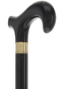 Super Strong Sleek Black Derby Cane - Beechwood & Brass