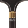 Scratch and Dent Extra Long, Super Strong Black Derby Walking Cane With Beechwood Shaft and Brass Collar V1206