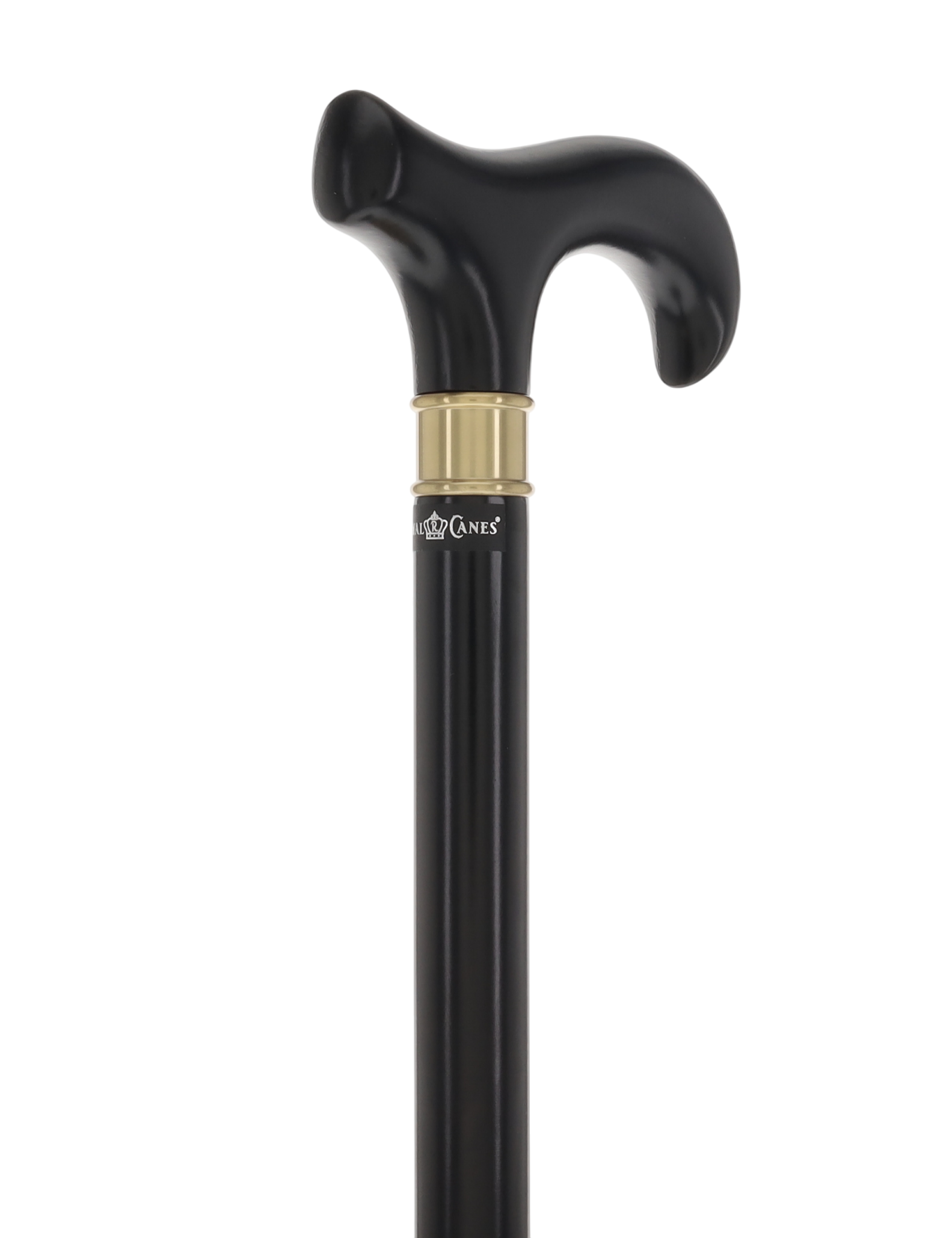 Super Strong Sleek Black Derby Cane - Beechwood & Brass