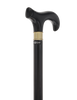 Super Strong Sleek Black Derby Cane - Beechwood & Brass