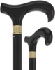 Super Strong Sleek Black Derby Cane - Beechwood & Brass