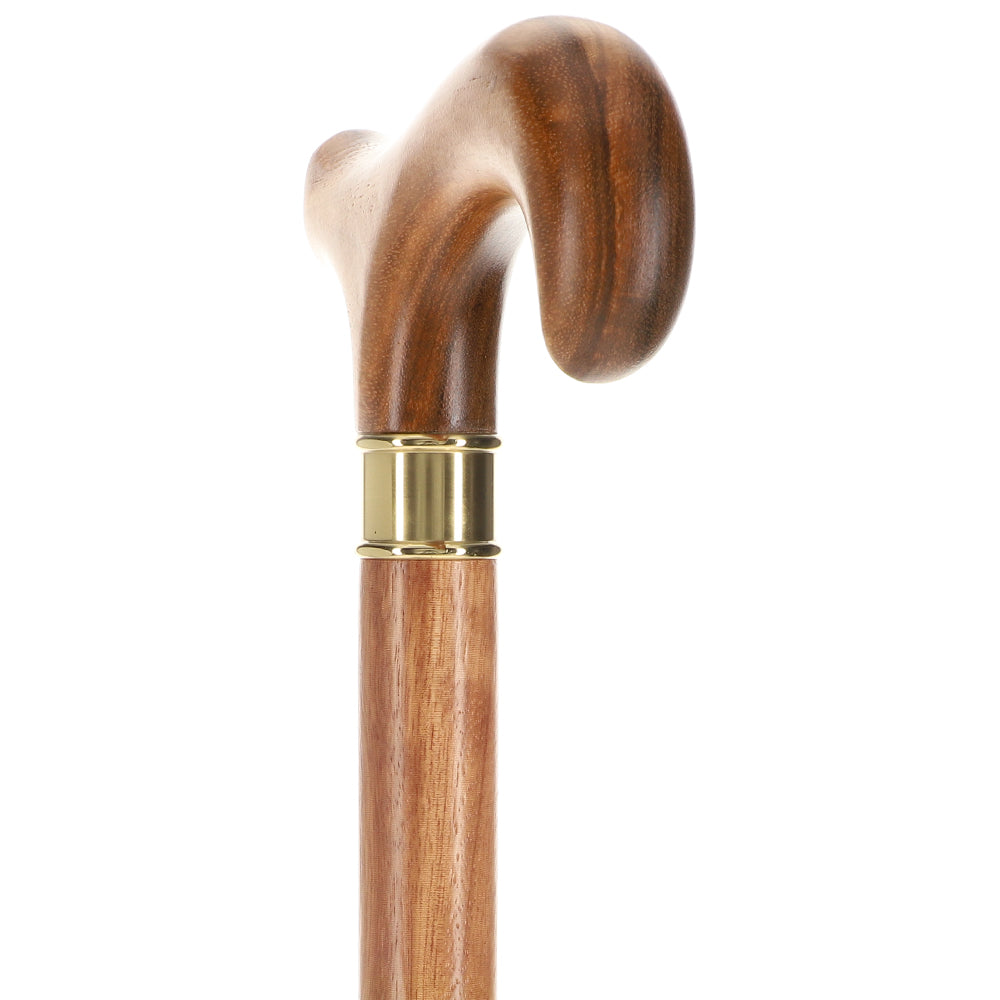 Super Strong Genuine Zebrano Derby - Striped Wood & Brass