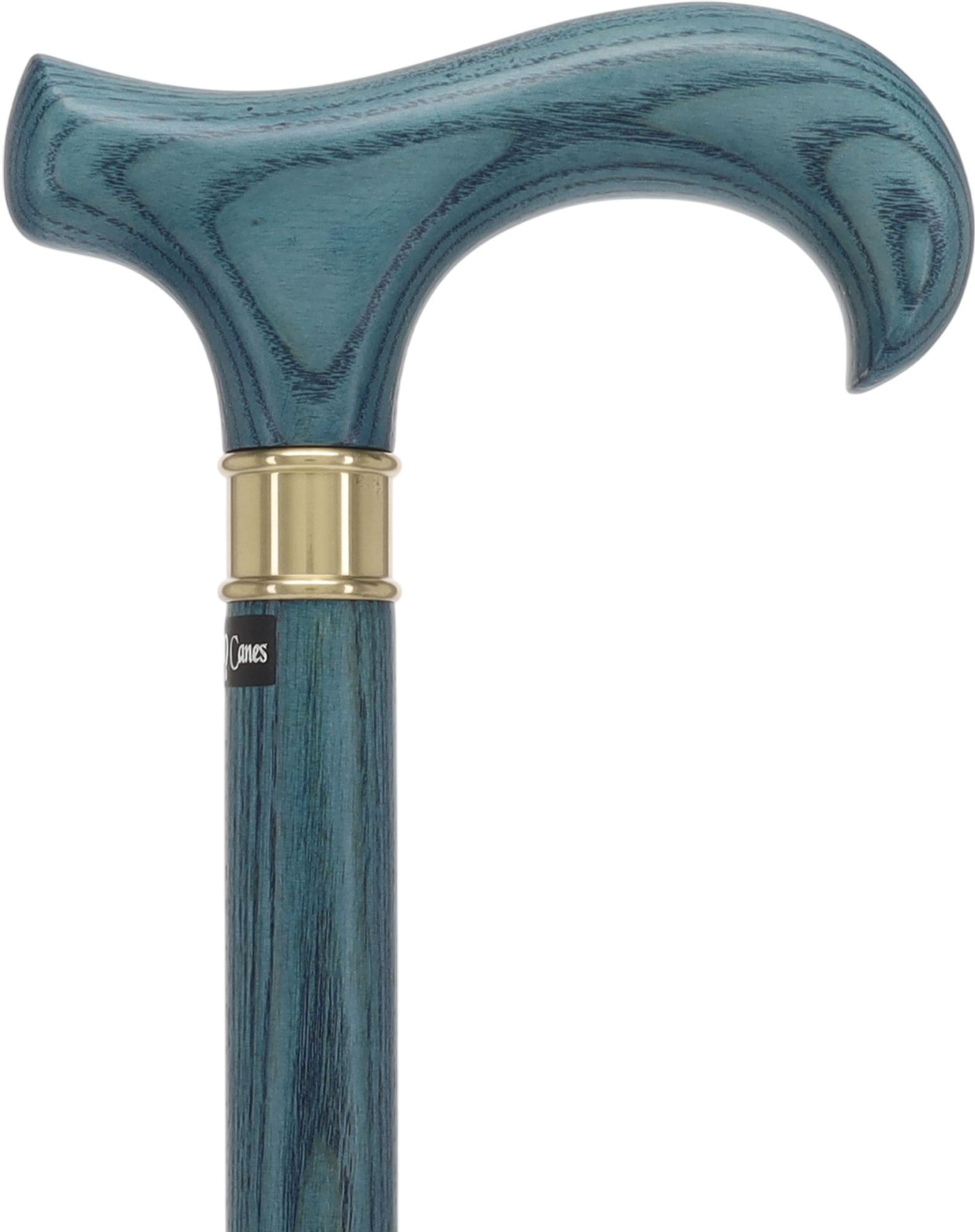 Blue Denim Derby Cane: Ash Wood, Brass