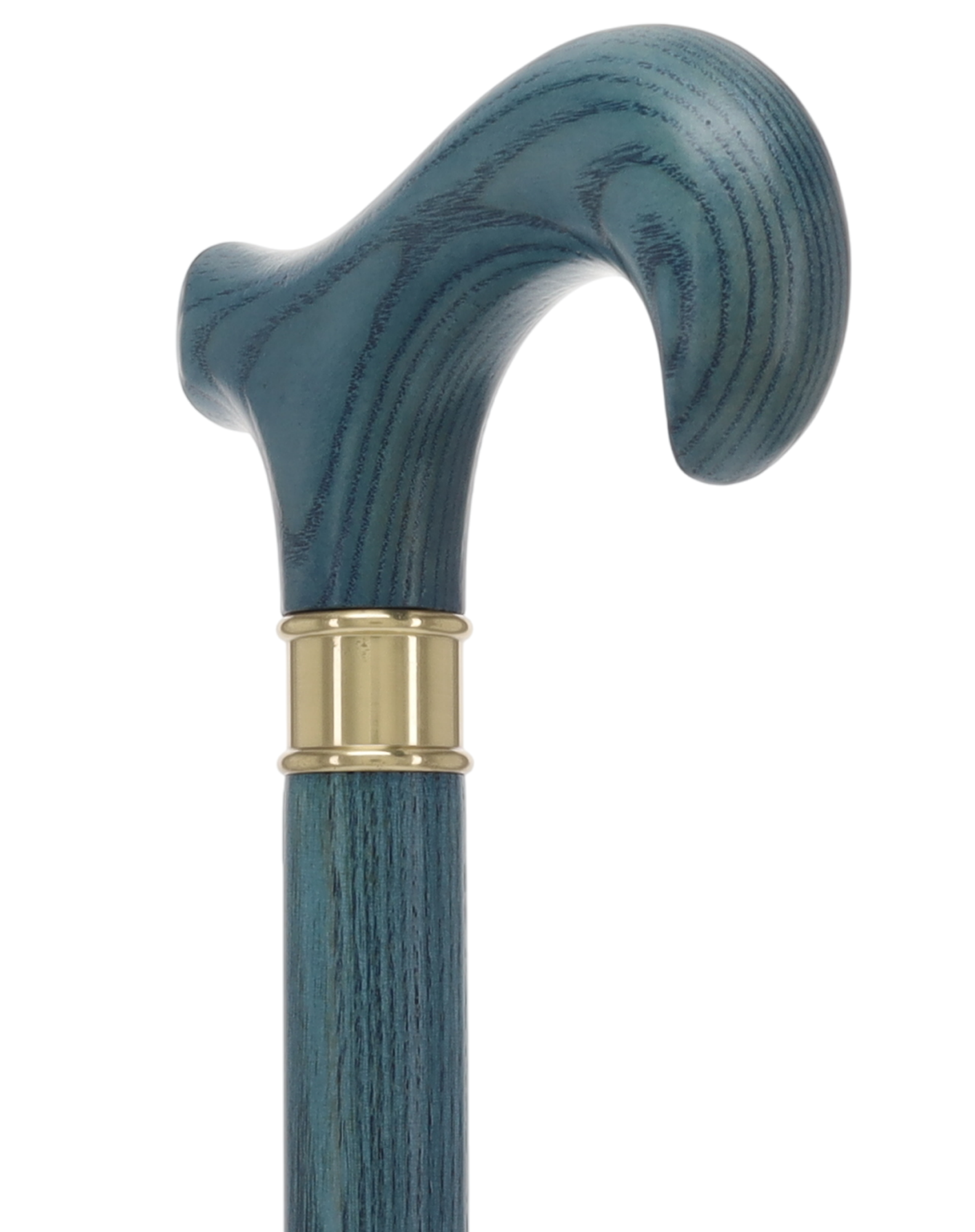 Blue Denim Derby Cane: Ash Wood, Brass