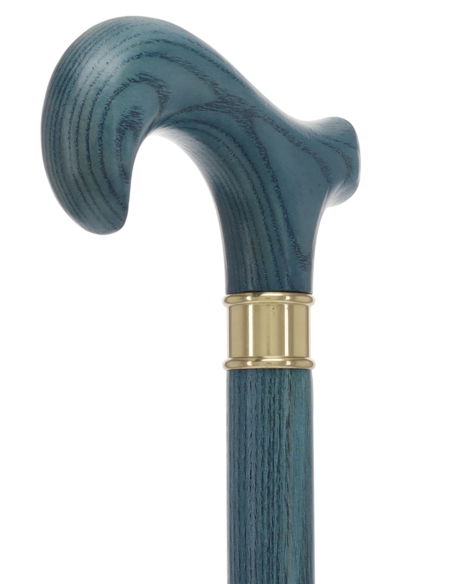 Blue Denim Derby Cane: Ash Wood, Brass