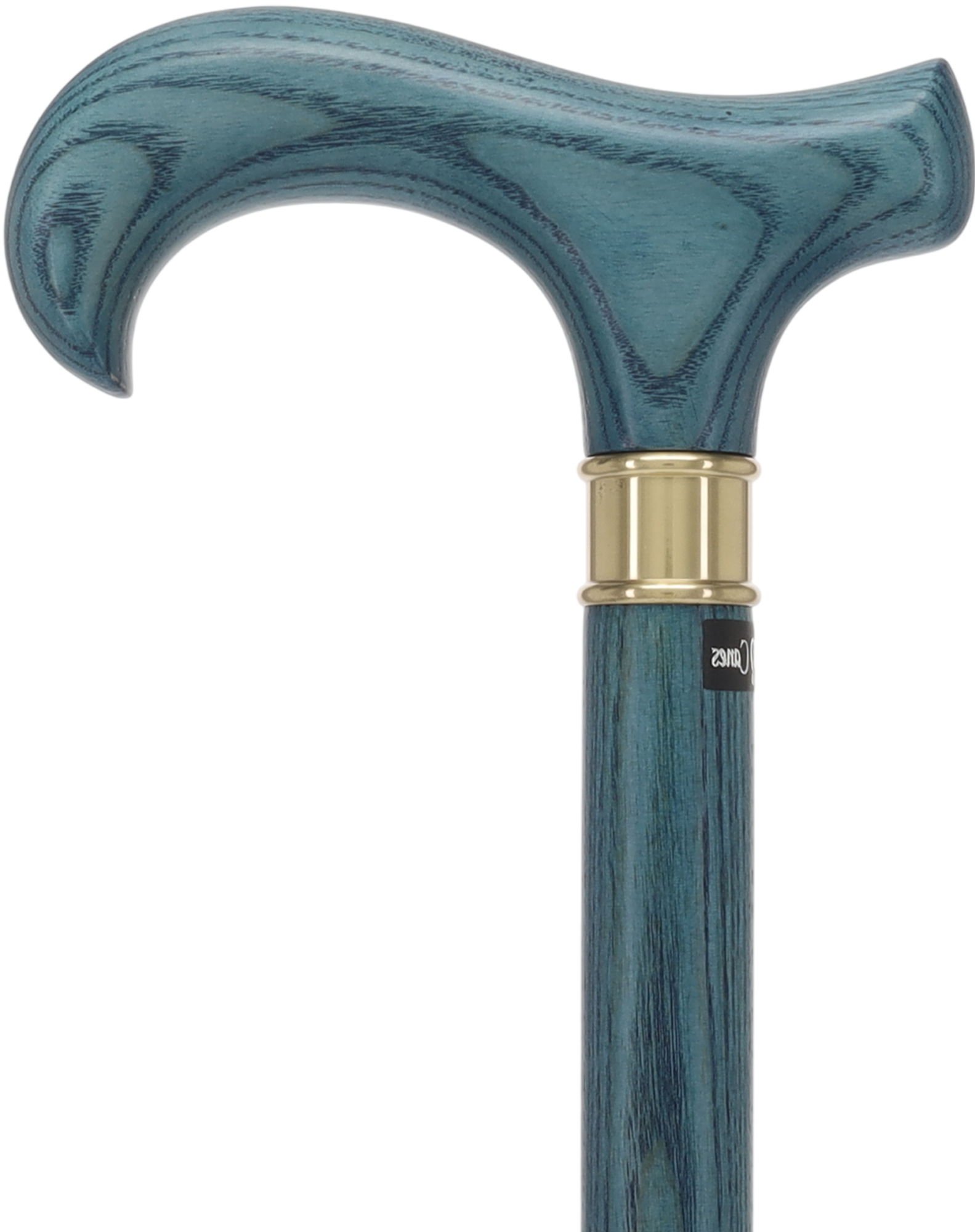 Blue Denim Derby Cane: Ash Wood, Brass