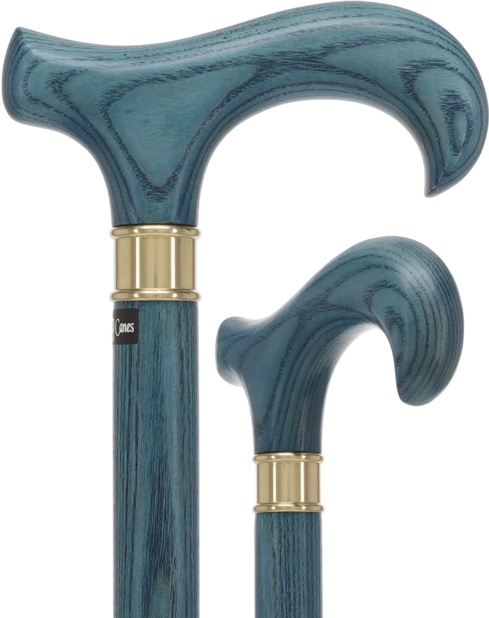 Blue Denim Derby Cane: Ash Wood, Brass