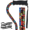 Mosaic Stained Designer Cane: Adjustable, Comfort Grip Offset