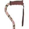 Lily and Butterfly Offset Walking Cane with Comfort Grip
