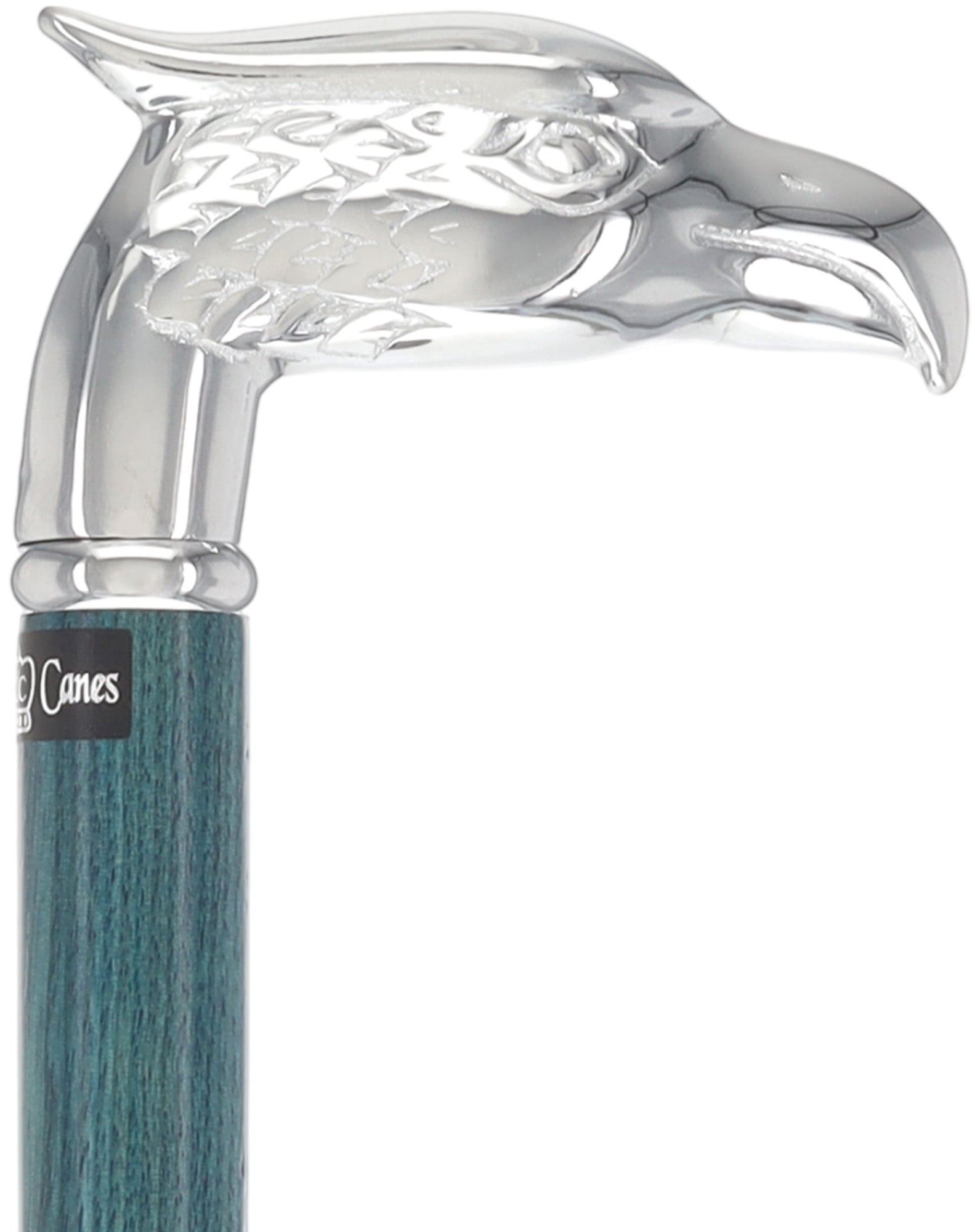 Premium Denim Blue Eagle Cane: Chrome, Patriotic Elegance