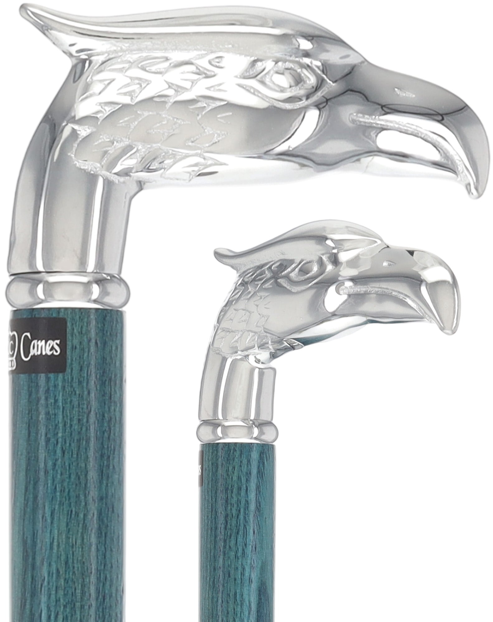 Premium Denim Blue Eagle Cane: Chrome, Patriotic Elegance