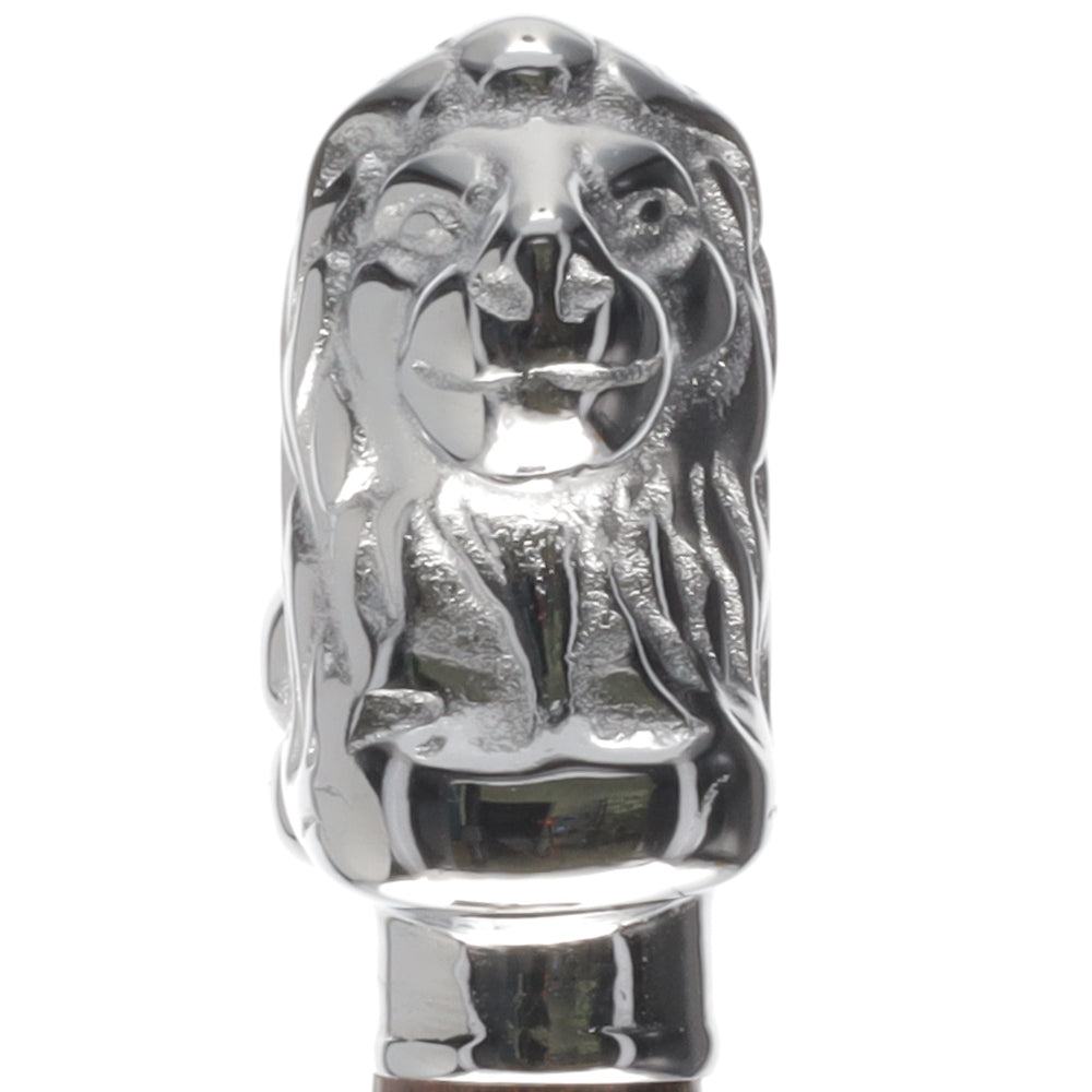 Chrome Lion Handle Walking Cane: Luxury Wenge Wood Shaft