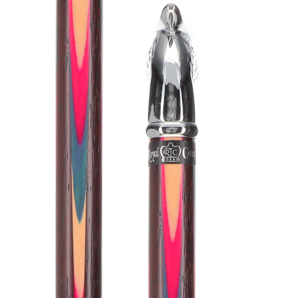 Patriotic Chrome Plated Eagle Head Cane: Inlaid Wenge Wood