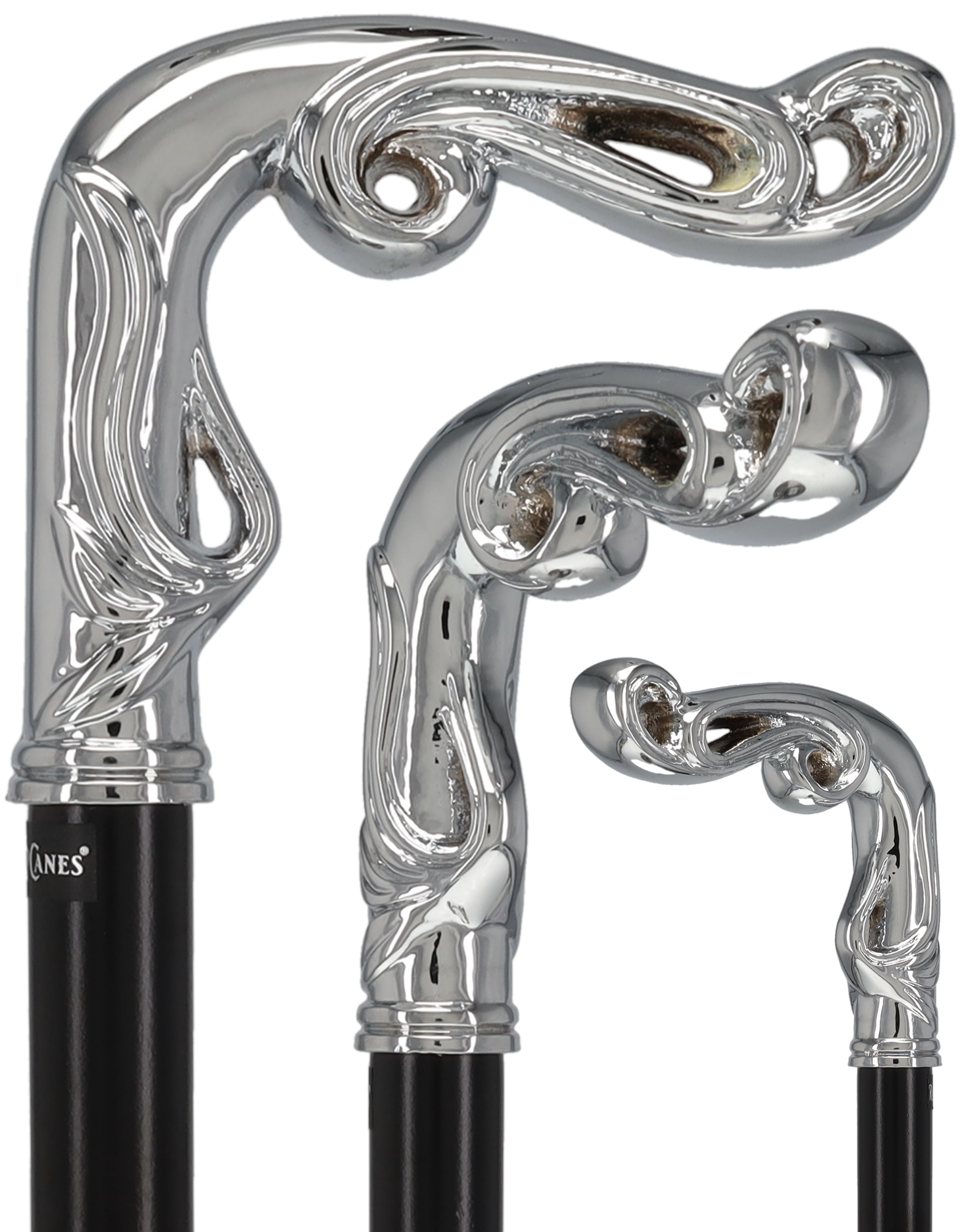 Luxury Silver Vine Design Fritz Cane - Chrome Plated